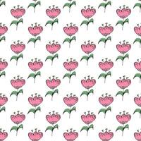 Summer seamless pattern with flowers doodle for decorative print, wrapping paper, greeting cards, wallpaper and fabric vector