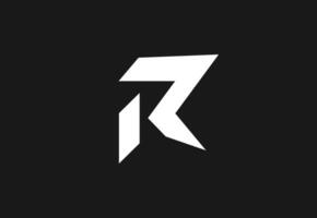Modern Angular Letter R Logo - Bold Monochrome Design vector