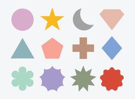 Flat design of a collection of basic shapes. vector