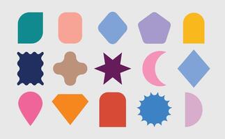 Flat design of a collection of basic shapes. vector