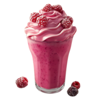 Raspberry Smoothie with Whipped Cream and a Transparent Background png