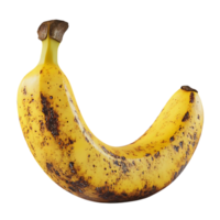 A Single Ripe Banana with a Transparent Background, Isolated on a Black Background png