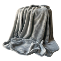 Gray Fleece Blanket Draped on a Surface with a Transparent Background png