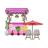 Charming Flower Market Stall Display vector