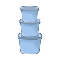 illustration of set of food container vector