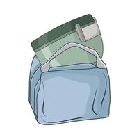 illustration of Food Container in Carry Bag vector