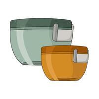 illustration of colorful food container vector