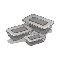 set of food container vector
