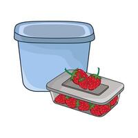illustration of food in container vector
