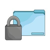 illustration of folder lock vector