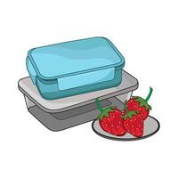 food in container illustration vector