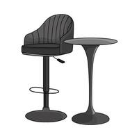 bar table set illustration vector