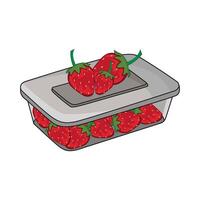 lunch box with strawberry vector
