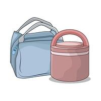 Food Container Paired with Bag vector
