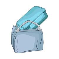 lunch box with bag vector