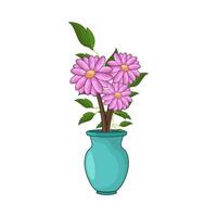 beautiful flower vase vector