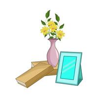 Vase Paired with Picture Frame vector