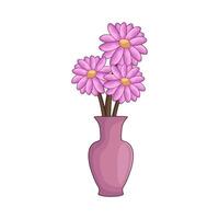 Pink Flowers in Vase vector