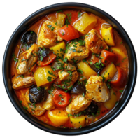 Chicken and Potato Stew with Vegetables and a Transparent Background png