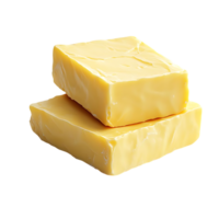 Two Blocks of Yellow Butter with Transparent Background png