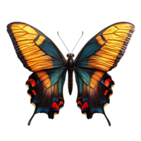A Vibrant Butterfly with Transparent Background, Featuring Striking Colors and Intricate Patterns png