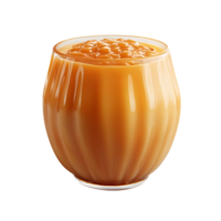 Caramel Sauce in a Glass with Transparent Background, Sweet and Delicious Caramel Dessert with a Smooth Texture png