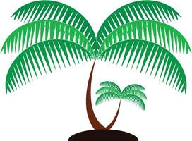 Palm Tree Design with White Background. vector