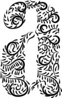 The letter A. Decorative Font with swirls and floral elements. Vintage style. vector