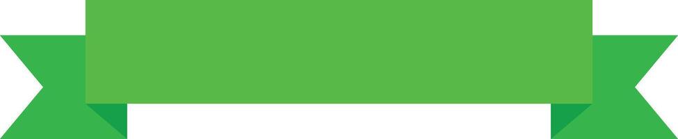 set of green ribbons on white background. vector