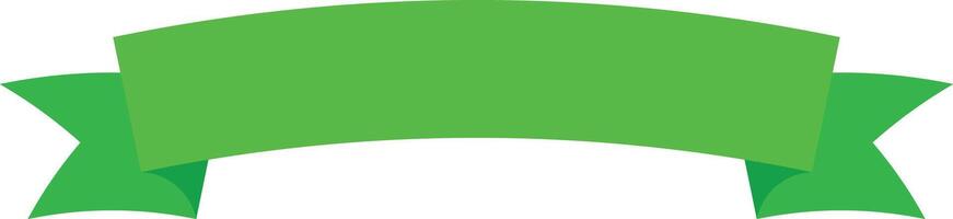 set of green ribbons on white background. vector