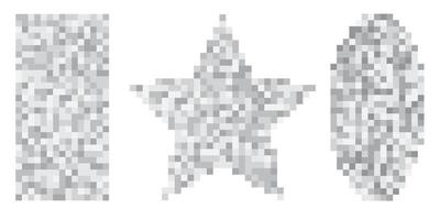 Pixelated censorship signs in neutral tones, available in ovals, rectangles and stars. Perfect for sensitive content coverage in editorial, social media, and content. vector