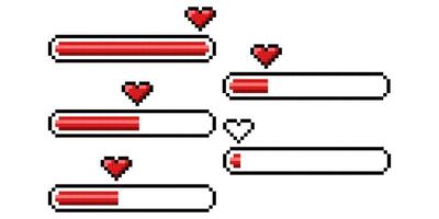 Pixel art 8-bit loading bar concept. Loading or Installing process. vector