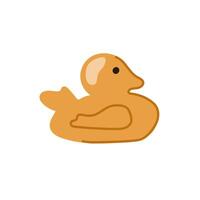 Rubber duck in a flat style. Design of simple shape for bathroom themed, children illustration or playful decorative elements. isolated on a white background. vector