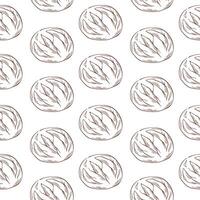 Seamless pattern featuring line art style bread loaves. Ideal for bakery design, packaging, or backdrop. illustration isolated on a white background. vector