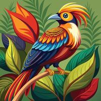 Vibrant Bird Logo Design. A Burst of Colorful Feathers in a Striking and Elegant Symbol vector