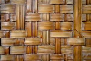 A rattan texture background features the natural, woven appearance of rattan fibers photo