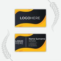 Print black and yellow abstract business card. vector