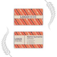 Abstract orange color business card template. vector