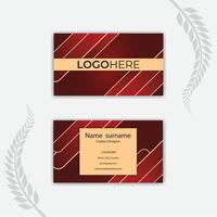 Print Luxury red and gold business card template. vector