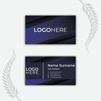 Print black and blue abstract business card template. vector