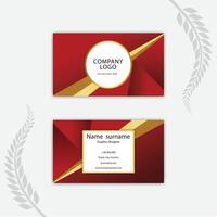 Print Business card template gold and red design. vector