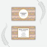 Print Ethnic business card in flat design. vector
