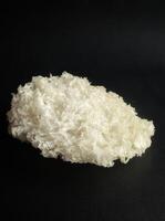 White dried Snow Fungus on black background photo