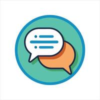 a conversation icon with two speech bubbles vector