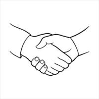 handshake silhouette image with white background vector