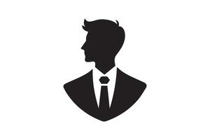 A silhouette of a man in a suit and tie vector
