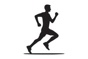 A silhouette of a man running vector