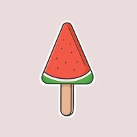 Watermelon Ice Cream Sticker Cute Illustration vector