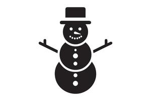 A black and white snowman icon on a white background vector