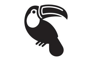 A black and white image of a toucan vector